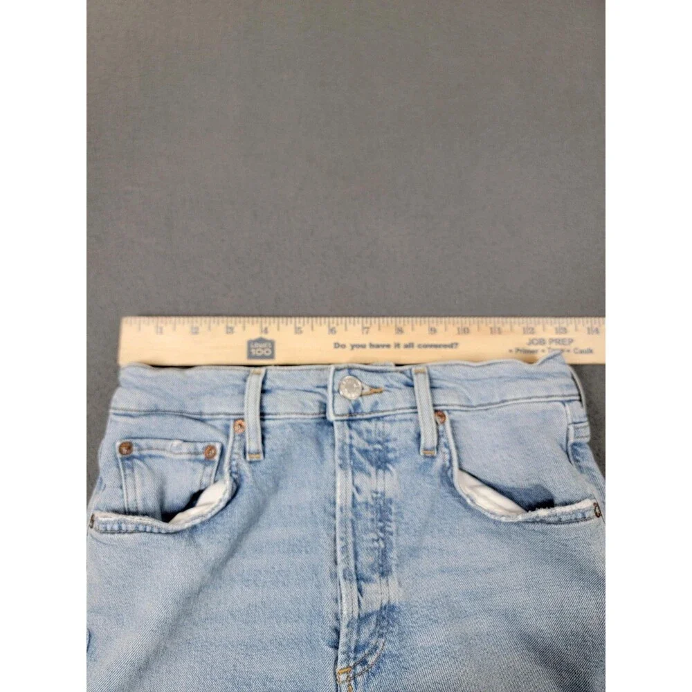 AGOLDE Jeans Womens 25 Light Wash Riley Crop High Rise Straight Leg Button Fly‎